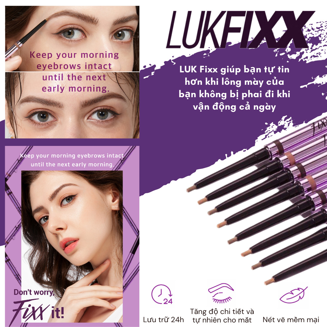 Chì kẻ mày LukFixx 24h Slim Eyebrown